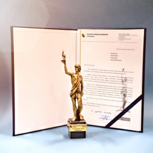 Prometeusz 2019 WSB dyplom dla JAS-FBG i statuetka