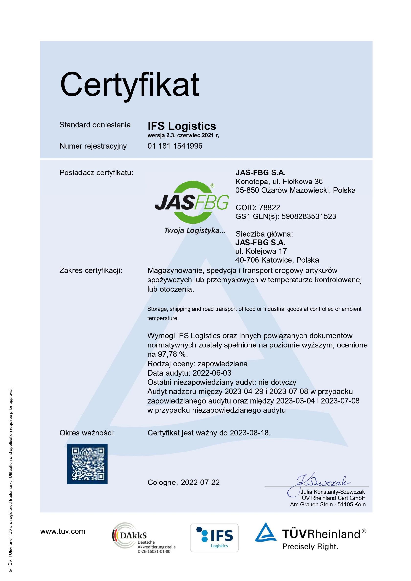 JAS_FBG_Konotopa_22_RA_IFS_Log_certificate PL